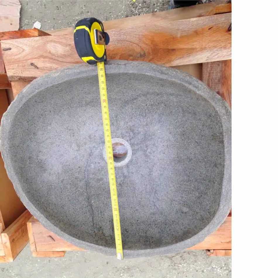 Håndvaskhåndvask i moderne flod natursten - Aurea Viadurini