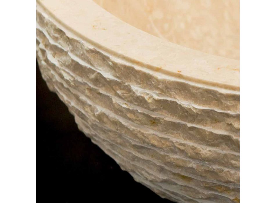 Hvid bordplade af naturlig Finn sten, unikt stykke Viadurini