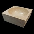 Hvid bordtæppe design håndvask i Zor natursten, unikt stykke