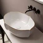 Countertop design keramisk hvidguld håndvask lavet i Italien Oscar Viadurini