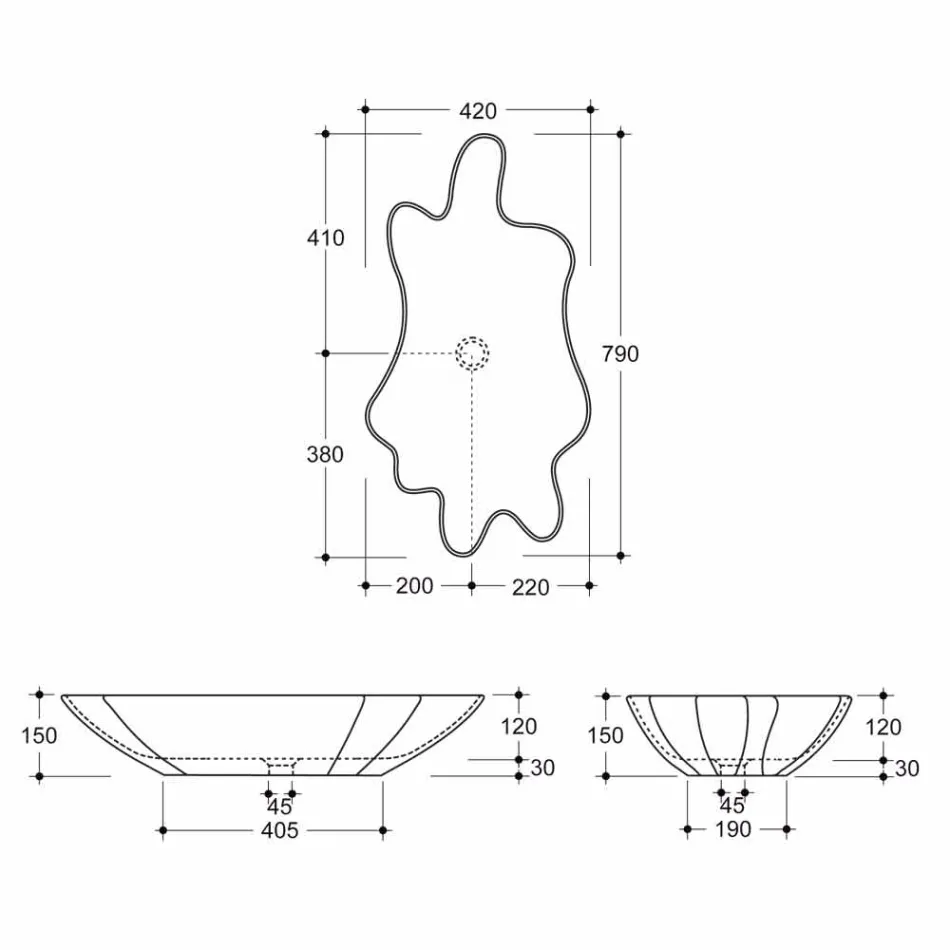 Countertop design keramisk hvidguld håndvask lavet i Italien Rayan Viadurini
