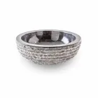 Rund design håndvask i håndarbejdet sort marmor - linned Viadurini