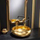 Guld raku design bordtæppe lavet i Italien, Ramon Viadurini