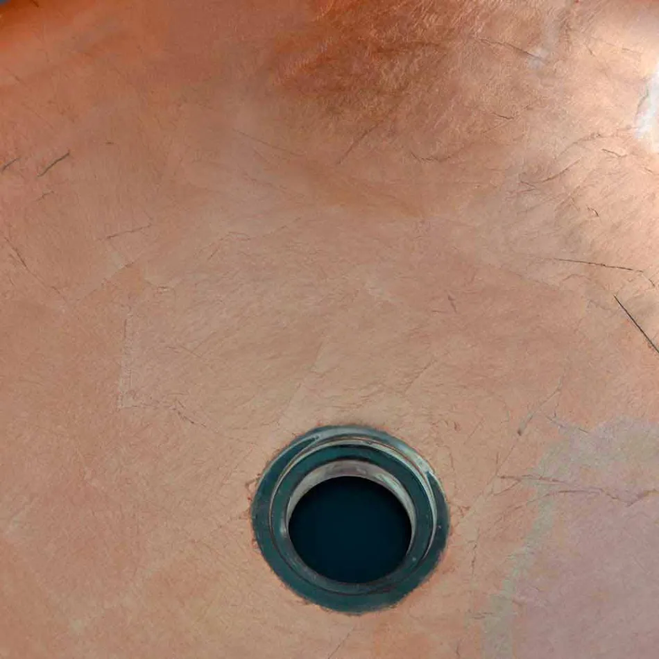 Design køkkenvask i gennemsigtig harpiks og kobber - Salvatore Viadurini