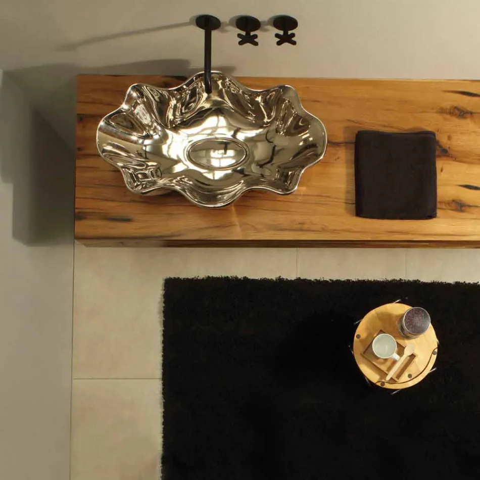 Moderne design keramisk håndvask lavet i Italien Cubo Viadurini