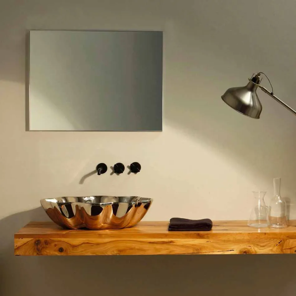 Moderne design keramisk håndvask lavet i Italien Cubo Viadurini