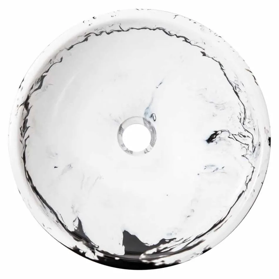 Rund design tæppe håndvask i harpiks, Bussoleno Viadurini