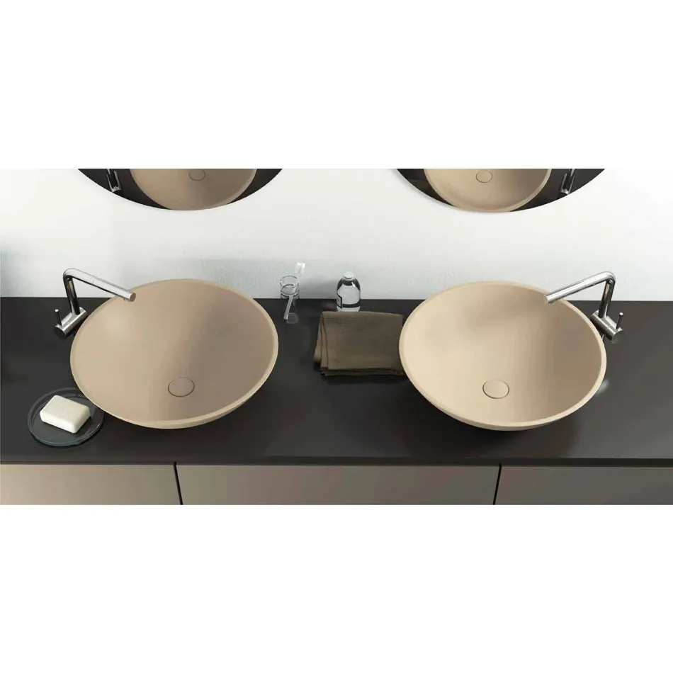 Moderne cirkulær fritstående håndvask lavet i Italien, Donnas Viadurini