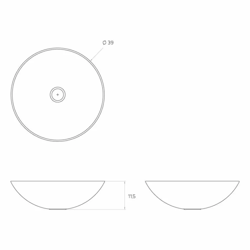 Moderne cirkulær fritstående håndvask lavet i Italien, Donnas Viadurini