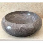 Grå bænk naturlige sten håndvask Iza, unikt stykke Viadurini