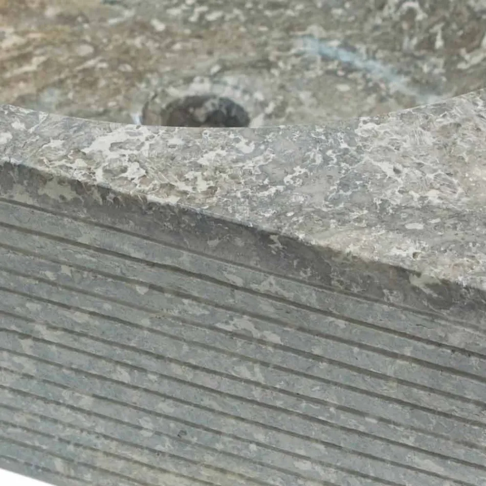 Naturlig grå håndvask i natursten, unikt stykke Zor Viadurini