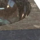 Kvadratisk grå håndvask i natursten Jiny Viadurini