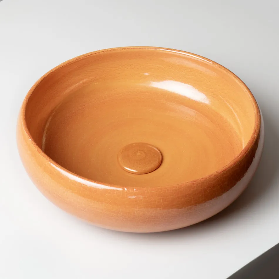 Raku lervask med metallisk krakeleret glans - Prisma Viadurini