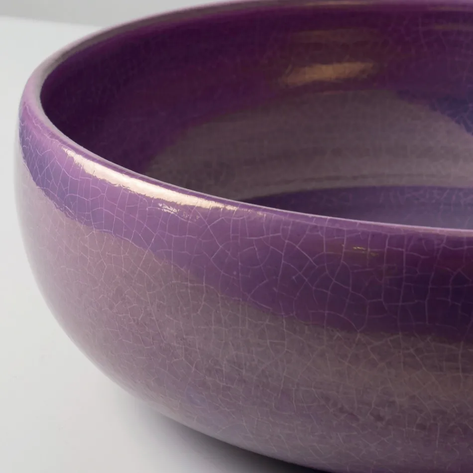 Raku lervask med metallisk krakeleret glans - Prisma Viadurini