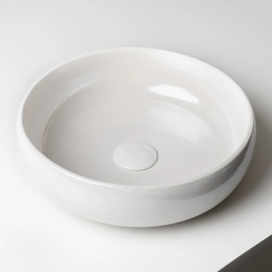 Raku lervask med metallisk krakeleret glans - Prisma Viadurini