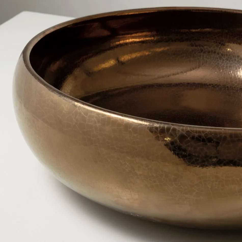 Hånddrejet metallisk Raku-lervask - Prisma Viadurini