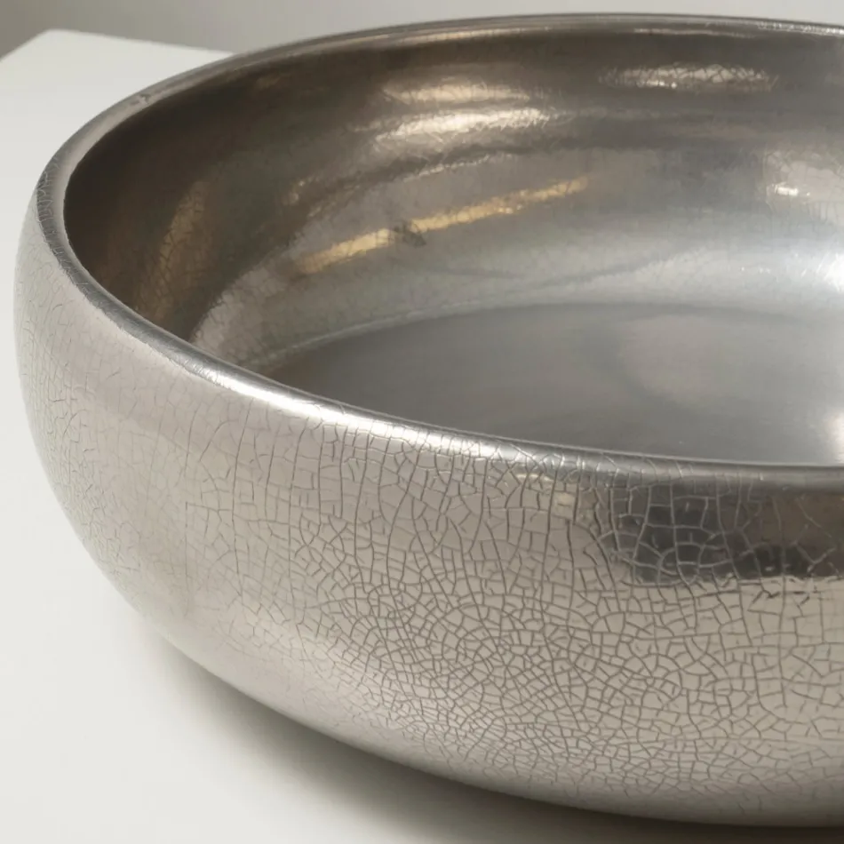 Hånddrejet metallisk Raku-lervask - Prisma Viadurini