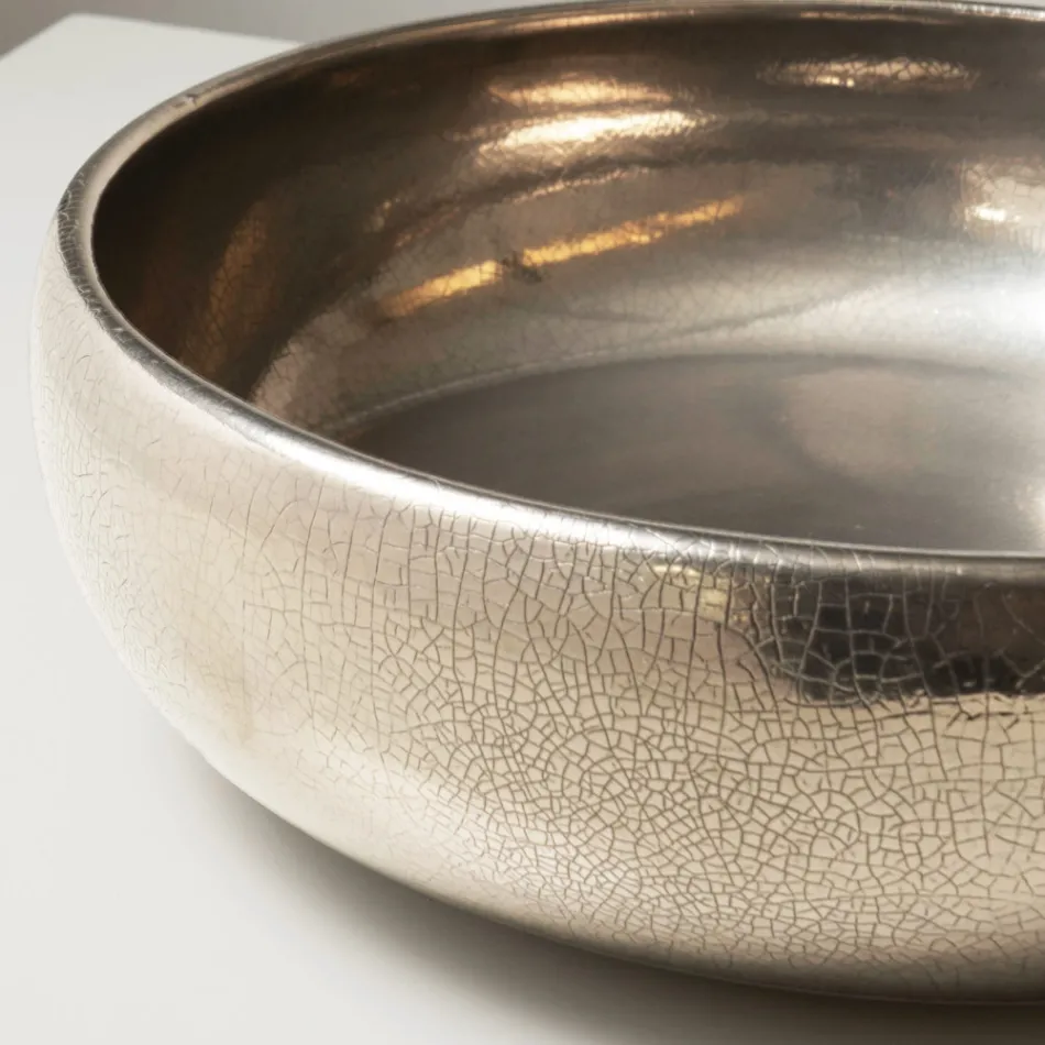 Hånddrejet metallisk Raku-lervask - Prisma Viadurini