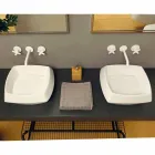 Håndvaske i hvidt keramisk design lavet i Italien Simon Viadurini