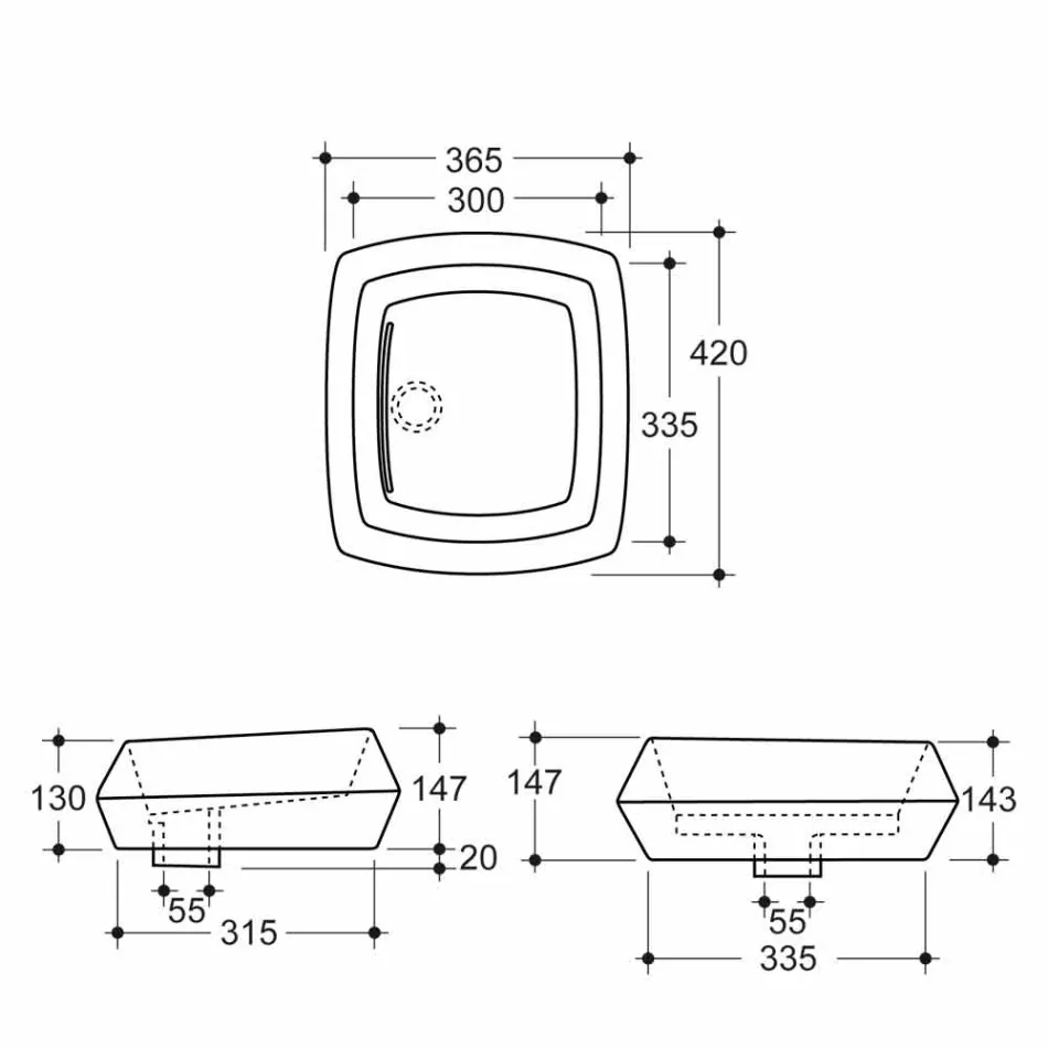 Håndvaske i hvidt keramisk design lavet i Italien Simon Viadurini