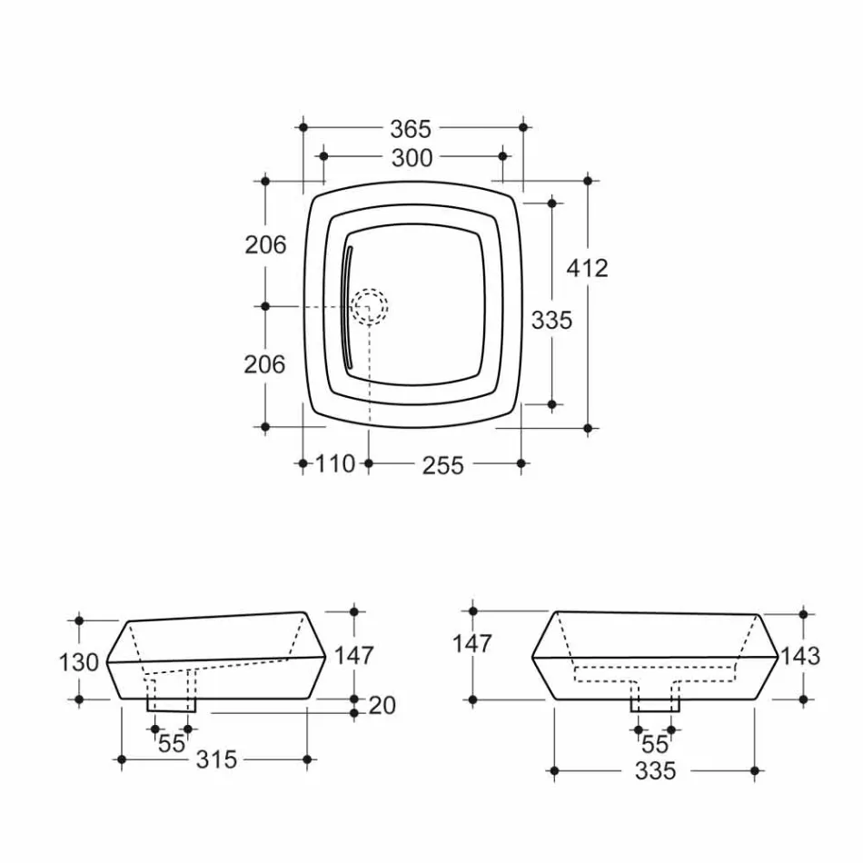 Håndvaske i hvidt keramisk design lavet i Italien Simon Viadurini