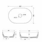 Håndvask i hvid keramik eller farvestoffer stjerne 55x35 lavet i Italien Viadurini