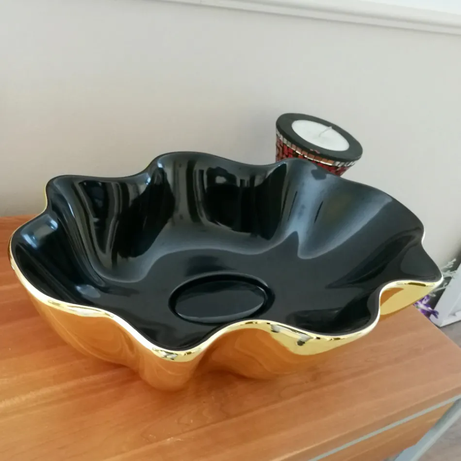 Bordplade håndvask i farvet keramik forskellige finish L 65 cm - Terning Viadurini