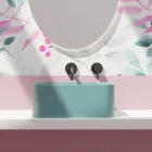 Bordplade keramisk håndvask med affald inkluderet Made in Italy - Box Viadurini