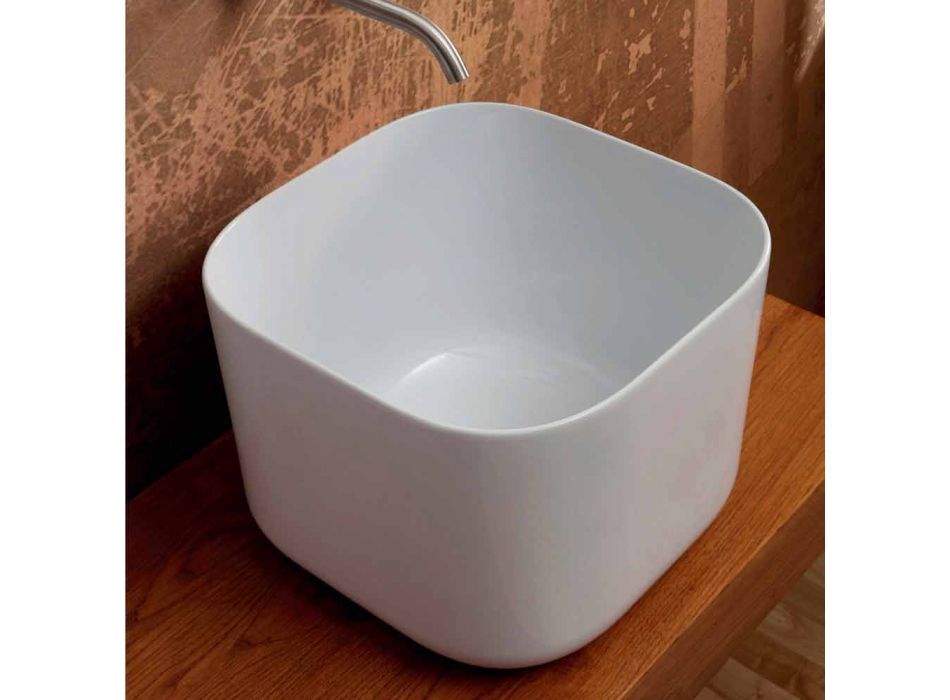 Håndvask i moderne design keramik stjerne Square 40x40 cm Viadurini