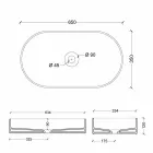 Håndvask i moderne design keramiske Sun gjorde Italien 65x35 cm Viadurini