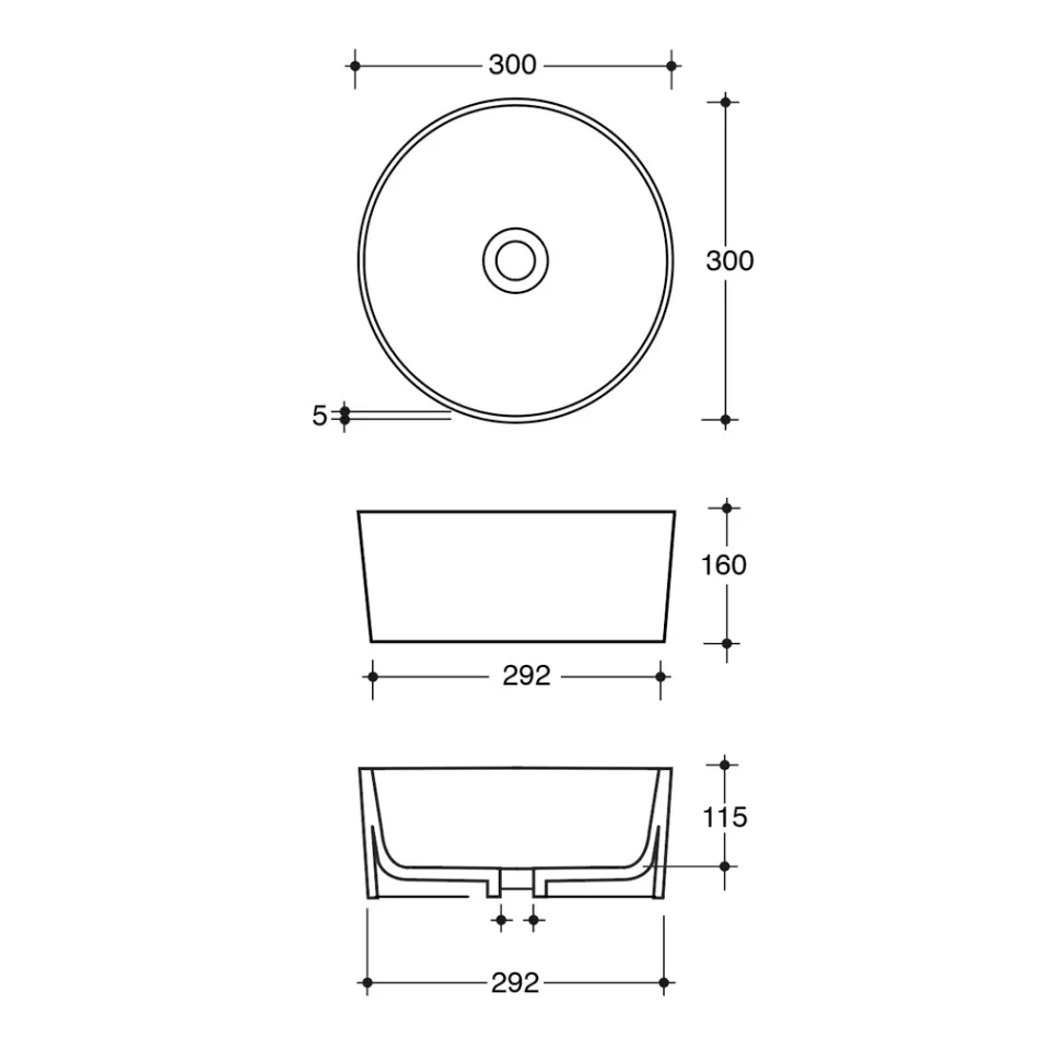 Bordplade keramisk håndvask af forskellige finisher lavet i Italien - kugler Viadurini