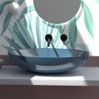 Bordvask i blank eller mat keramik Made in Italy - Færge Viadurini