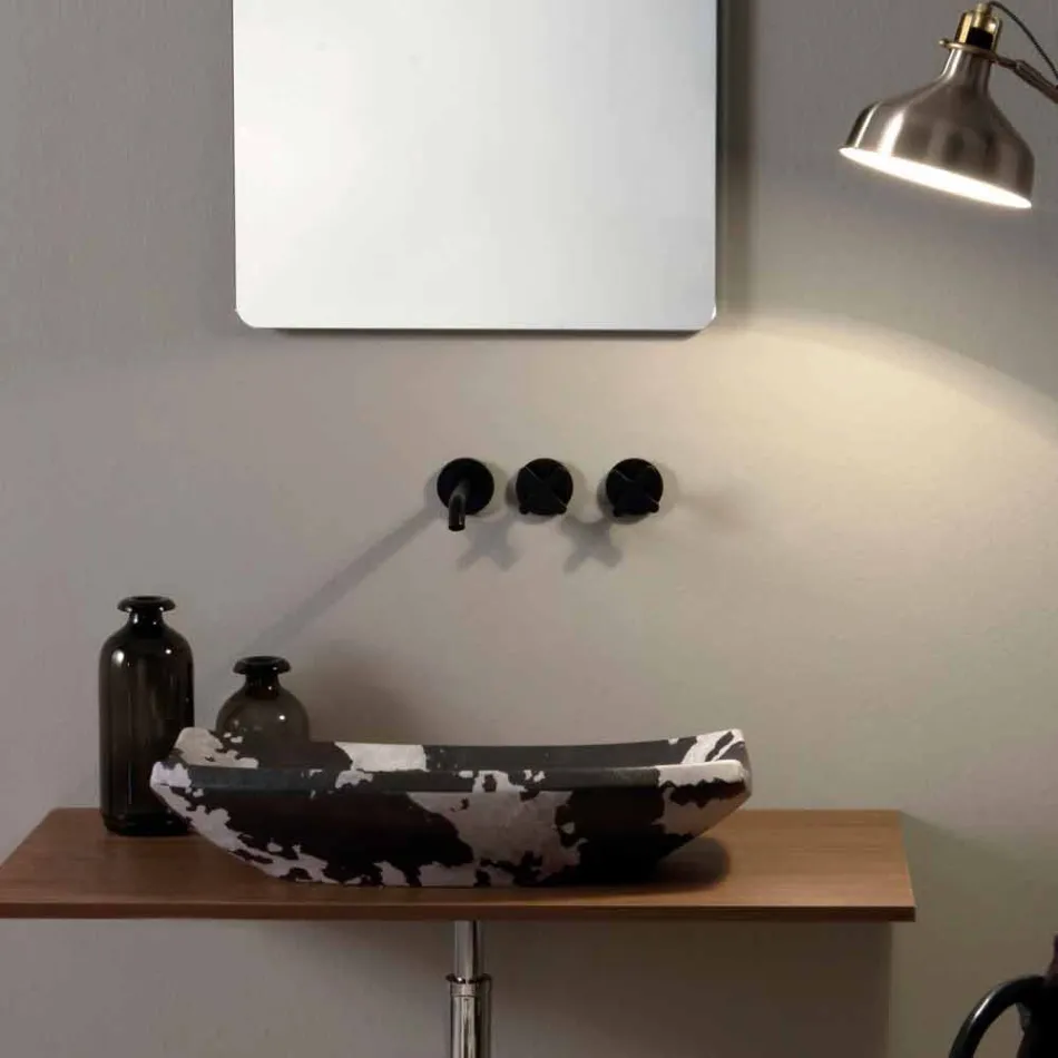 Bordtæppe i flettet keramik af design lavet i Italien Laura Viadurini