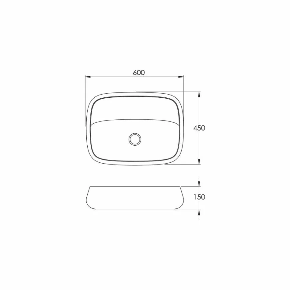 Moderne keramisk håndvask lavet i Italien, Gaiola Viadurini
