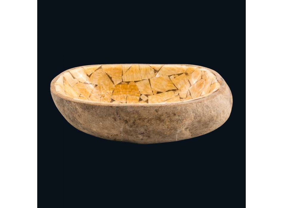 Håndvask i sten og Kelvin onyx sten, enkelt stykke Viadurini