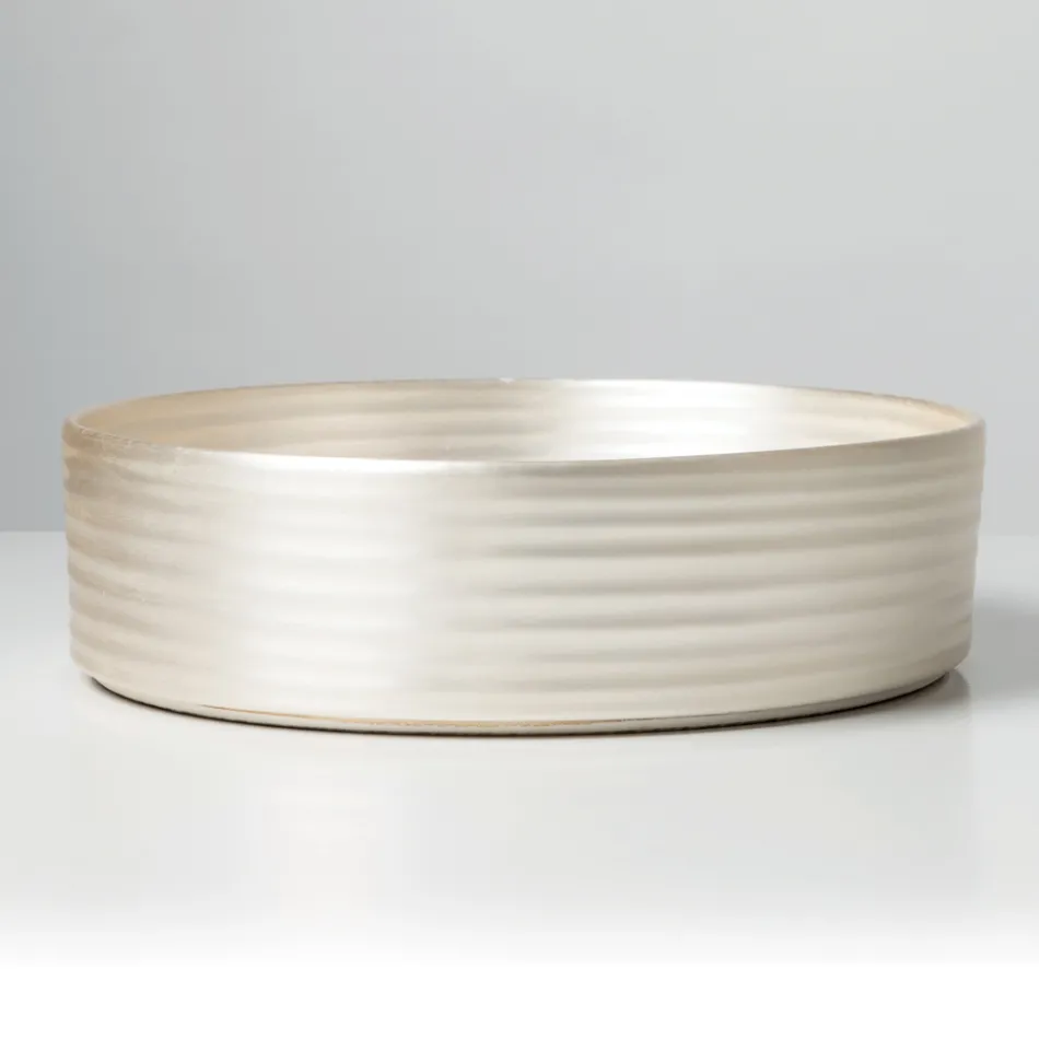 Bordvask i sølv eller hvid porcelæn stentøj - Vibration Viadurini