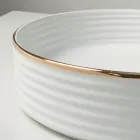 Bordvask i porcelænsstentøj med emaljeret kant - Vibration Viadurini