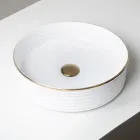 Bordvask i porcelænsstentøj med emaljeret kant - Vibration Viadurini