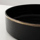 Bordvask i porcelænsstentøj med emaljeret kant - Vibration Viadurini