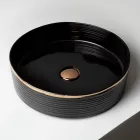 Bordvask i porcelænsstentøj med emaljeret kant - Vibration Viadurini