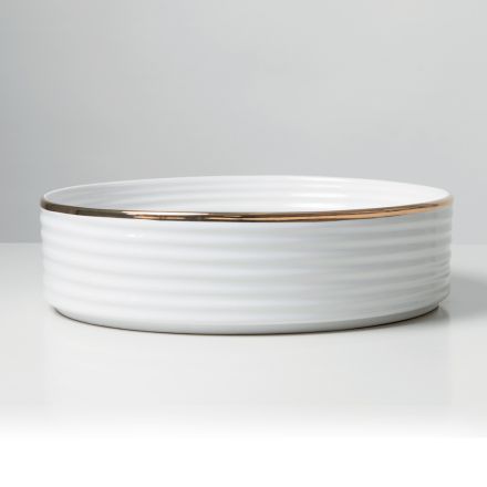 Bordvask i porcelænsstentøj med emaljeret kant - Vibration Viadurini