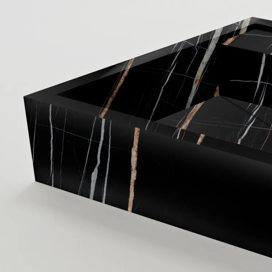 Bordvask i marmorlignende porcelænsstentøj fremstillet i Italien - Cervia Viadurini