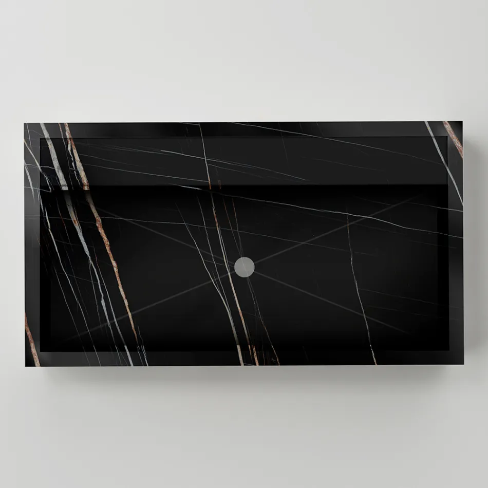 Bordvask i marmorlignende porcelænsstentøj fremstillet i Italien - Cervia Viadurini