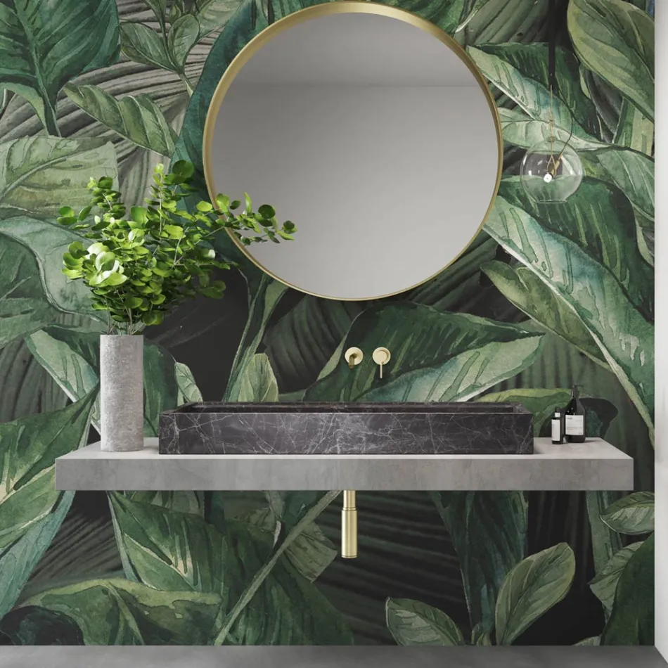 Bordplade håndvask i marmoreffekt porcelæn Stentøj Fremstillet i Italien - Cervia Viadurini