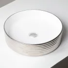 Bordvask i bølget porcelæn stentøj fremstillet i Italien - Vibrazione Viadurini