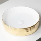 Bordvask i bølget porcelæn stentøj fremstillet i Italien - Vibrazione Viadurini