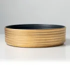 Bordvask i bølget porcelæn stentøj fremstillet i Italien - Vibrazione Viadurini