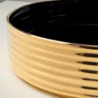 Bordvask i bølget porcelæn stentøj fremstillet i Italien - Vibrazione Viadurini