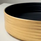 Bordvask i bølget porcelæn stentøj fremstillet i Italien - Vibrazione Viadurini