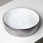 Bordvask i bølget porcelæn stentøj fremstillet i Italien - Vibrazione Viadurini